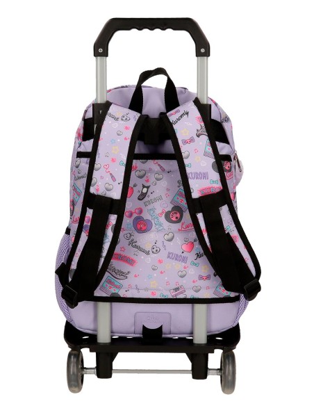 MOCHILA ADAP. 44CM 2C. C/CARRO. KUROMI RETROPOP